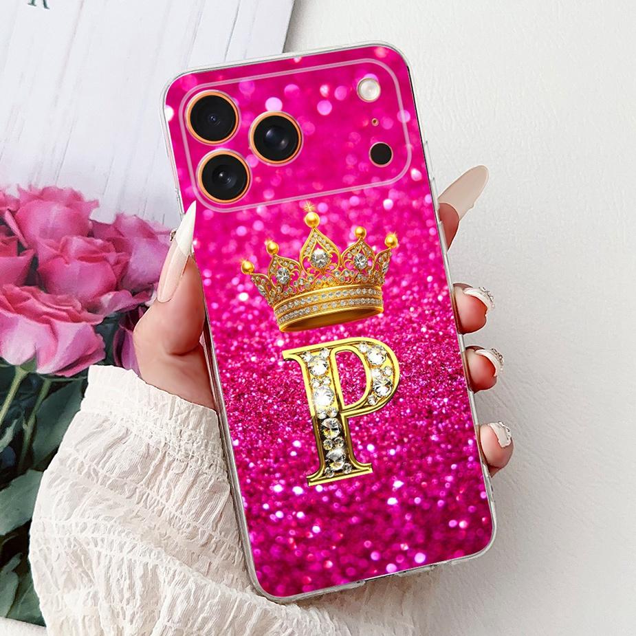 For Apple iPhone 17 Pro Max Case New Crown Letters Cover Soft Slim Phone Case For iPhone 17 Air iPhone17 Pro Max Back Cover Bags