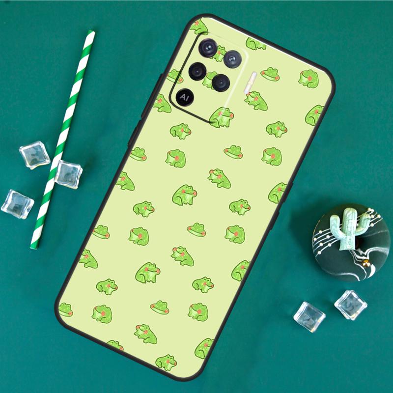 Cottagecore Frog Mushroom Moon Case For Oppo A17 A15 A40 A60 A80 A16 A76 A96 A18 A38 A58 A78 A98 A91 A57 A74 A94 A54S Cover