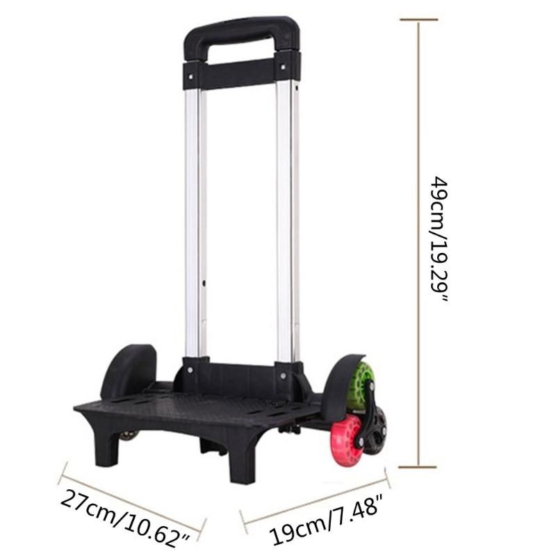 Aluminium Alloy Backpack Trolley with 6 Wheels Foldable Trolley Cart Wheeled Hand Truck for Luggage Backpack School Bags