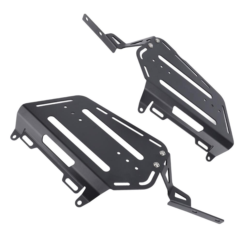 Motorcycle Side Luggage Rack Aluminum Strong Load Bearing Black Powder Coating Enhanced Safety Side Storage Rack for