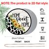 2D Flat, 1pc Round Aluminum "Home Sweet Home" Metal Sign, Rustic Cow Print & Sunflower Farmhouse Wall Plaque, Waterproof & Rustproof, Perfect for