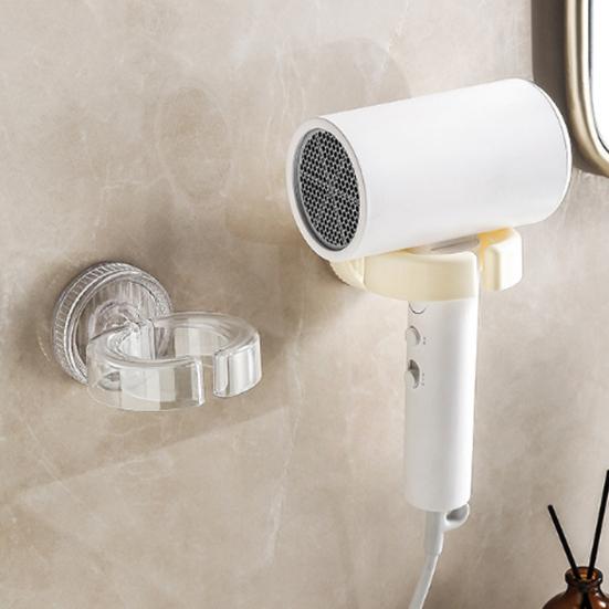 Stojak do przechowywania suszarki do włosów Montaż na przyssawkę Bez wiercenia Otwór w kształcie litery C Duża nośność Stojak na suszarkę do włosów Organizer łazienkowy