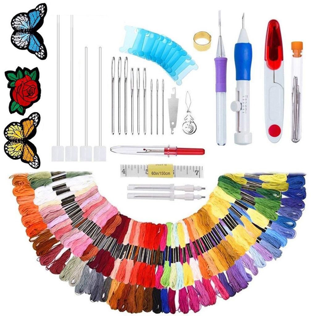 Embroidery Starter Kit Including Threads for DIY Sewing Cross Stitching 100 Colr 1