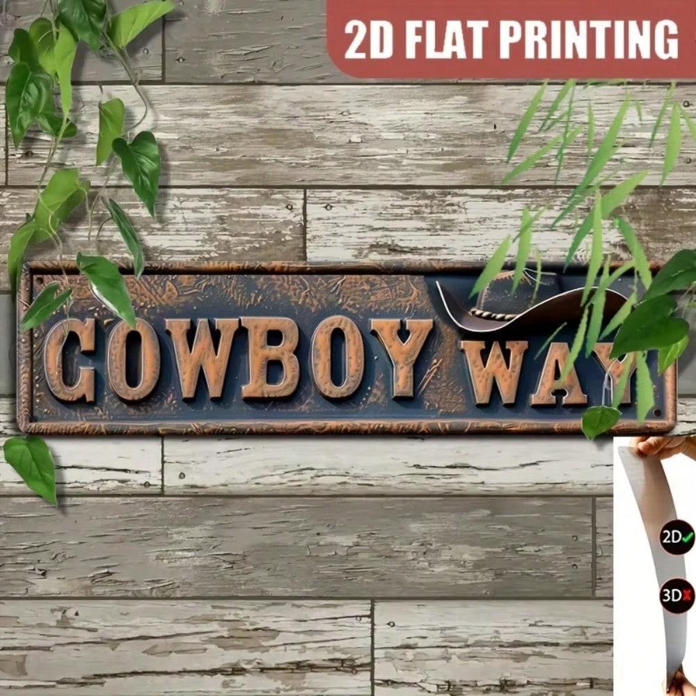 

Rustic Cowboy Way Aluminum Sign 2D Flat Vintage Western Wall Metal Plate 40x10 cm 40x10 різнокольоровий