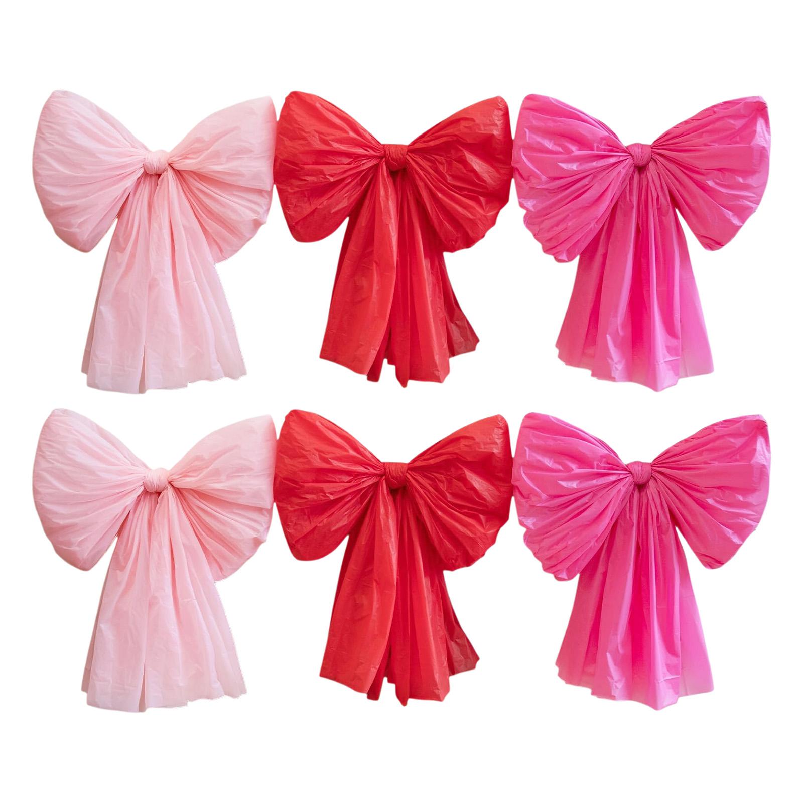 

6Pcs Giant Bow DIY Decorations Kit Foldable Romantic Bowknot Ornaments Anti-Slip Oversized Bow Material Kit For Home Room Decor