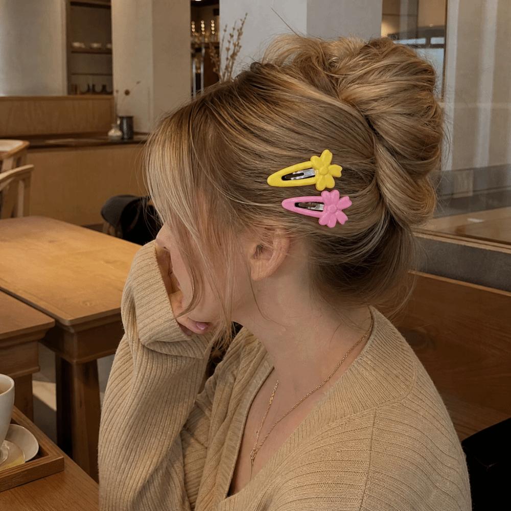 8/16 pcs/set Plastic Bangs Hairpin Flower Hair Barrettes Costume Parties