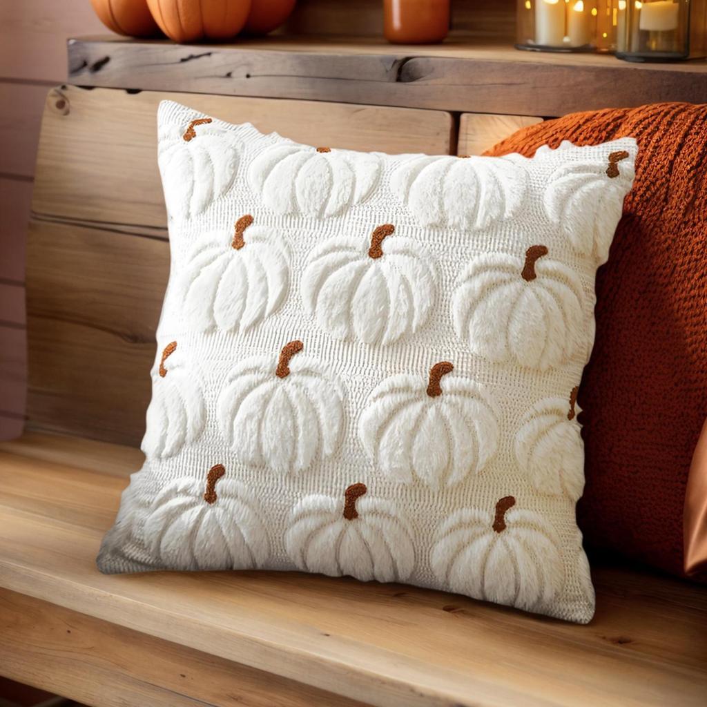 Pumpkin Fall Decorative Pillow Covers - Seasonal Throw Pillowcases for Couch, Sofa, Bed, Car and Photo Backdrop