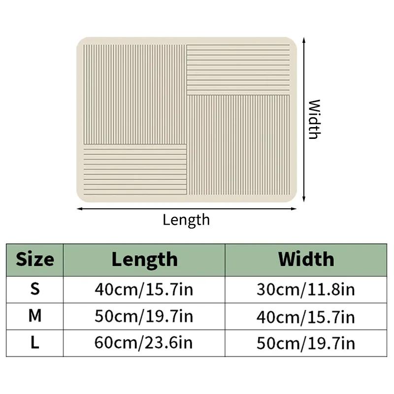 Non-slip Kitchen Super Absorbent Mat Guard Countertop Protector Kitchen Accessories Coffee Machine Pads Rubber Drying Pad