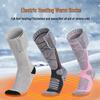 USB Rechargeable Heated Knee-High Socks for Winter Skiing and Outdoor Sports