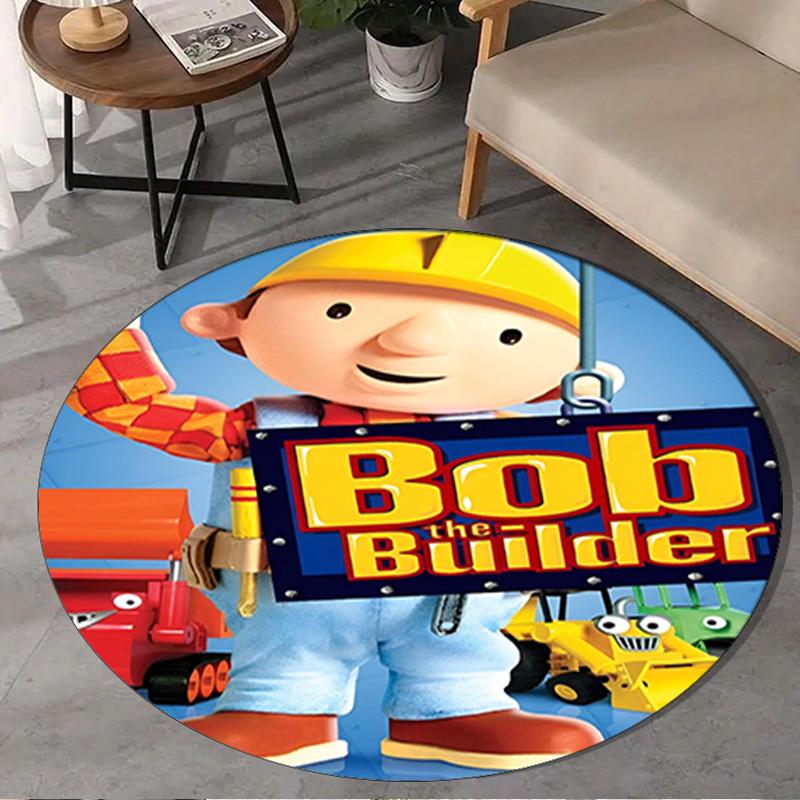 1PC The Builder's Adventure Round Rug, Non-slip Chair Mat, Home Decor, Circle Carpet Perfect for Office, Bedroom, Living Room,Christmas Gift