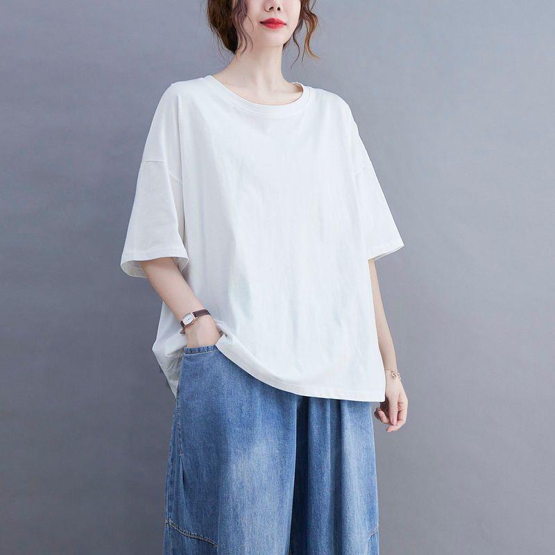 

Fashion Pure Cotton Print Inner Bottoming Shirt Short Sleeve T-Shirt White [pure color]] XL