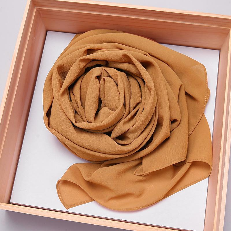 Big Size Long Hijab Premium Heavy Chiffon Scarf Malaysian Muslim Hijab Long Shawl Plain Wraps Tudung Bawal 2M*72CM