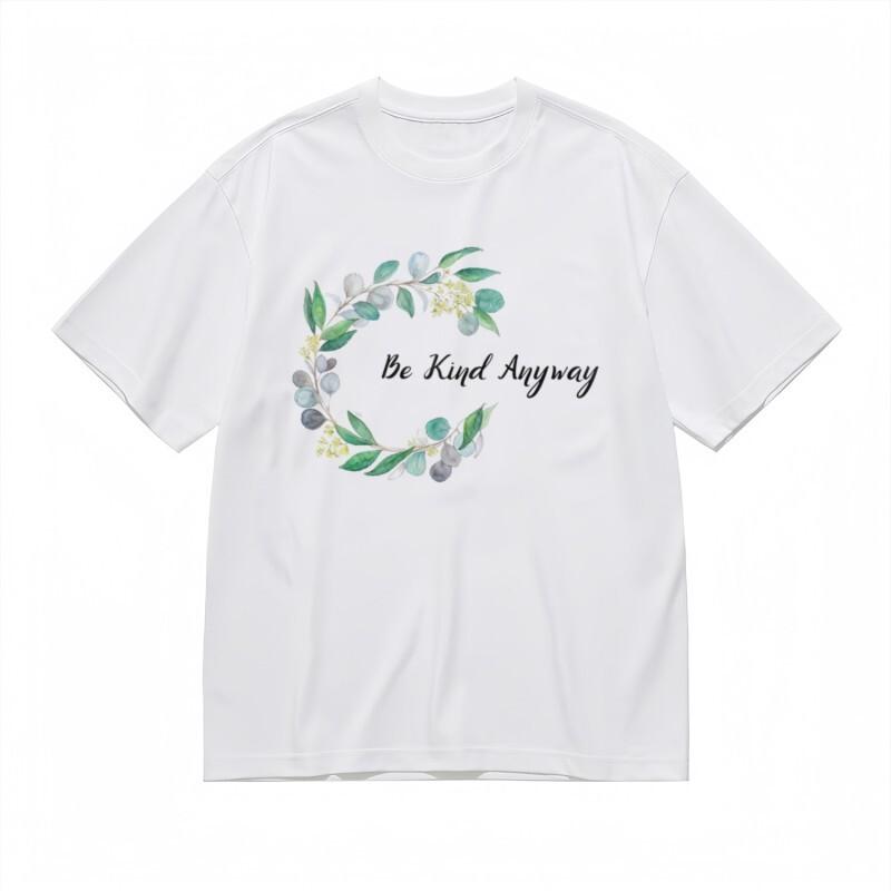 

Women s Breathable Classic T-Shirt Green Leaves Purple Berries Yellow Blooms Tee L