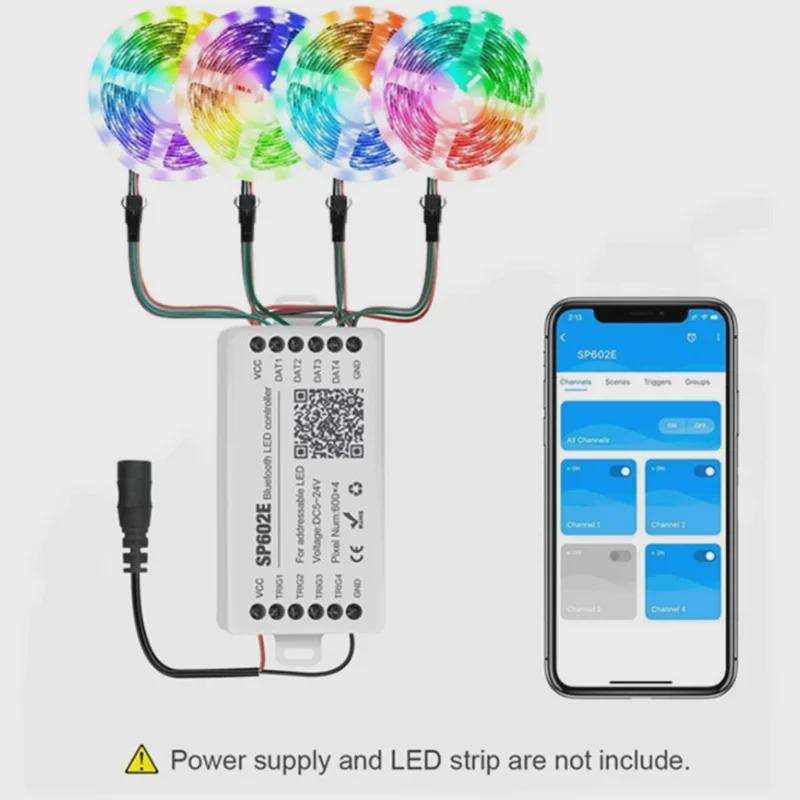 RF16 SP602E Bluetooth Controller: 4-Channel Colorful Light Controller with Mobile App, DC5-24V