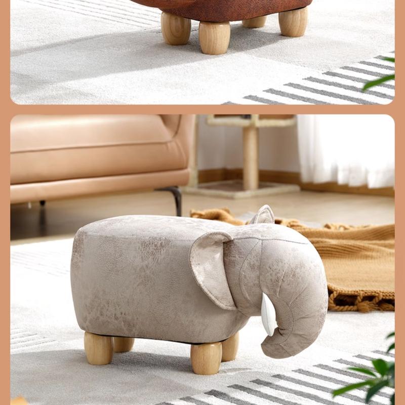Minimalist Creative Animal Wooden Stool Portable Small Chair Modern Casual Cartoon Furniture for Household
