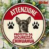 Vintage Italian Chihuahua Warning Sign Retro Aluminum Caution Plaque Office Cafe Pet Shop Safety Wall Decor