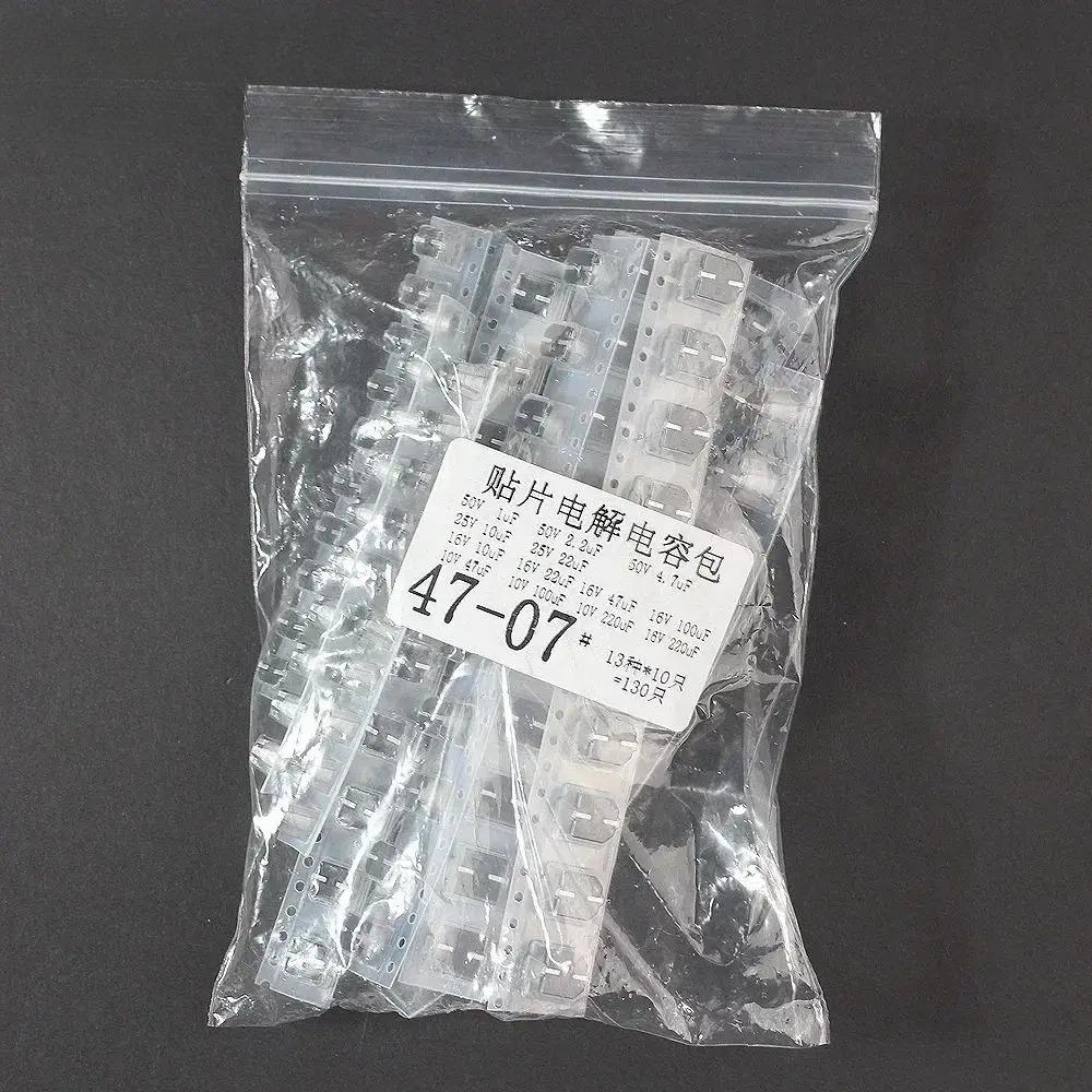 130PCS Aluminum Electrolytic Capacitor 1UF-220UF Electronic Capacitor Set 13 Values Capacitors Assortment Kit