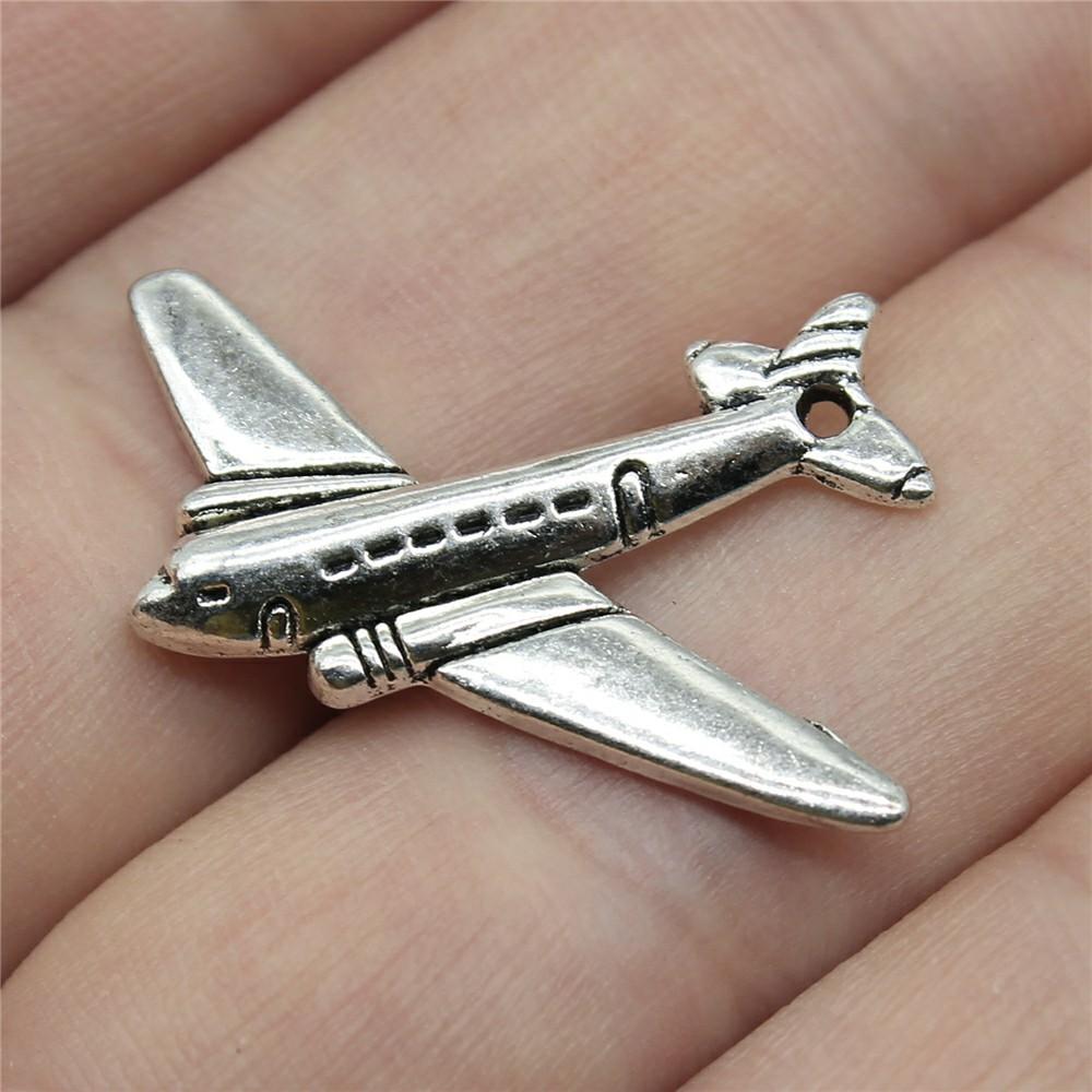 10pcs Antique Silver Plated Travel Journey Souvenir Charms Aircraft Passport Charms For Necklace Bracelet Keychain Making