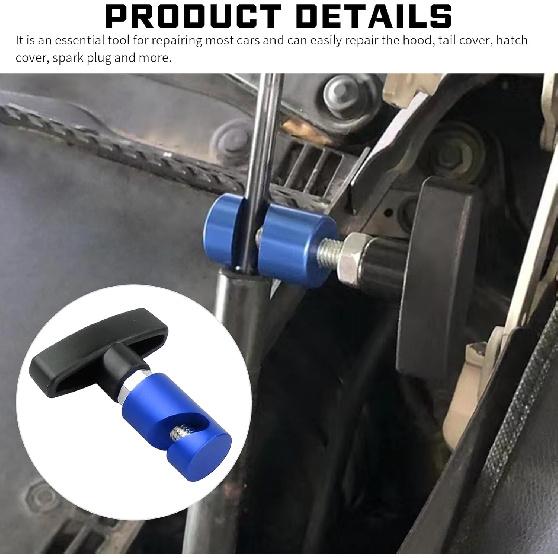 Pack-2 Car Hood Prop Rod Tool Struts Clamp, Vehicle Support Rod Retainer, Universal Snap-On Anti-Pinch Automotive Suppor Accessories (Blue)