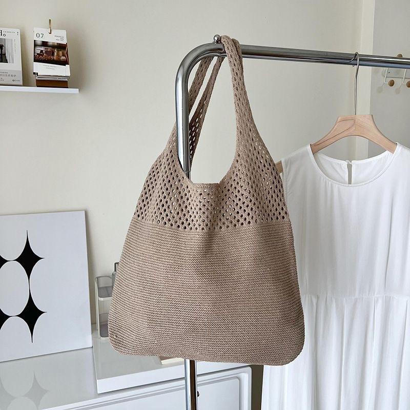 Large capacity tote bag woven bag summer shoulder bag women's hand-woven bag new holiday beach bag
