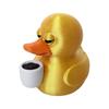 3D Printed Leisurely Coffee Duck Ornament - Creative Desktop Gift
