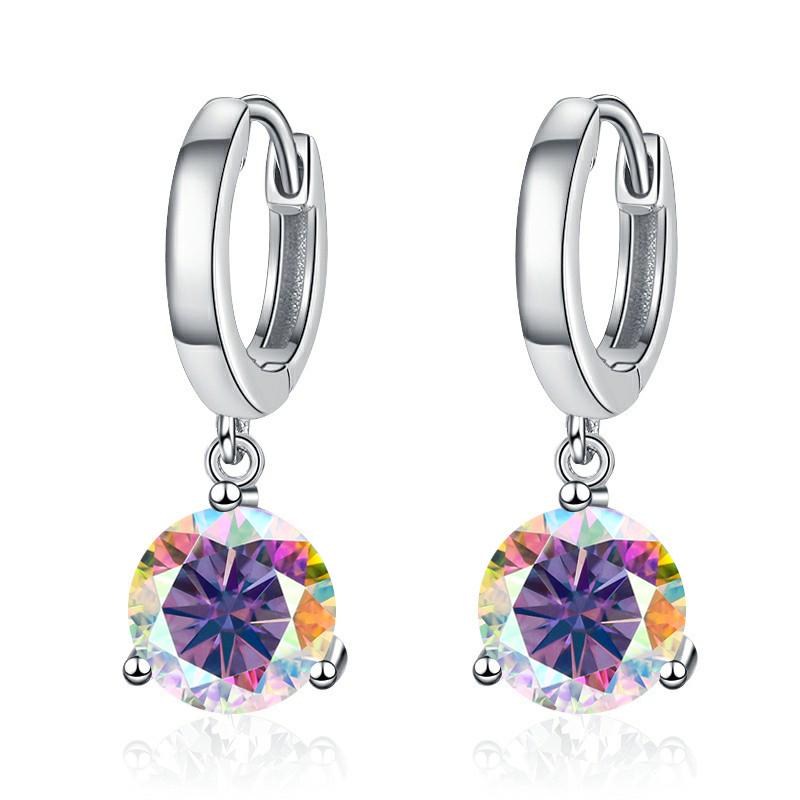 1ct/ 2ct/4ct Moissanite Diamond Earrings S925 Sliver Orginal Drop Earring Wedding Bride Jewelry with for Women