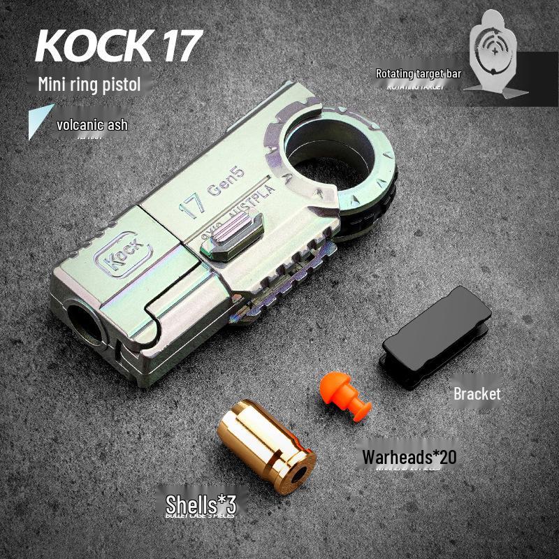 Cross-Border Golden Finger Toy Gun Mini Ring Launcher Ejecting Shell Pistol With Soft Bullets