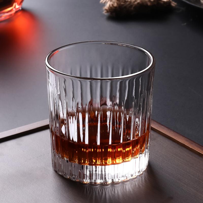4pcs Cocktail Old Fashioned Bourbon Glass High Beauty Transparent Crystal Glass Cup Cold Drink Cup Household Juice Whiskey Glass