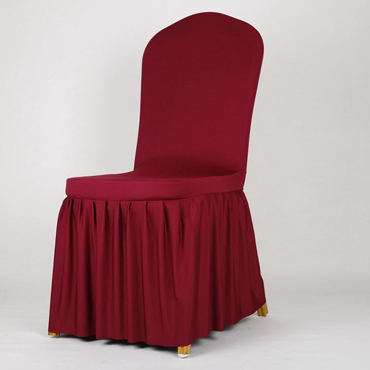 Pleated Elastic Chair Cover for Weddings, Restaurants, and Banquets