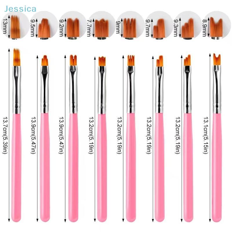 8Pcsset Nail Art Petals Painting Pen Painting Drawing For Manicure Design Gel Brush Nail Art Brush