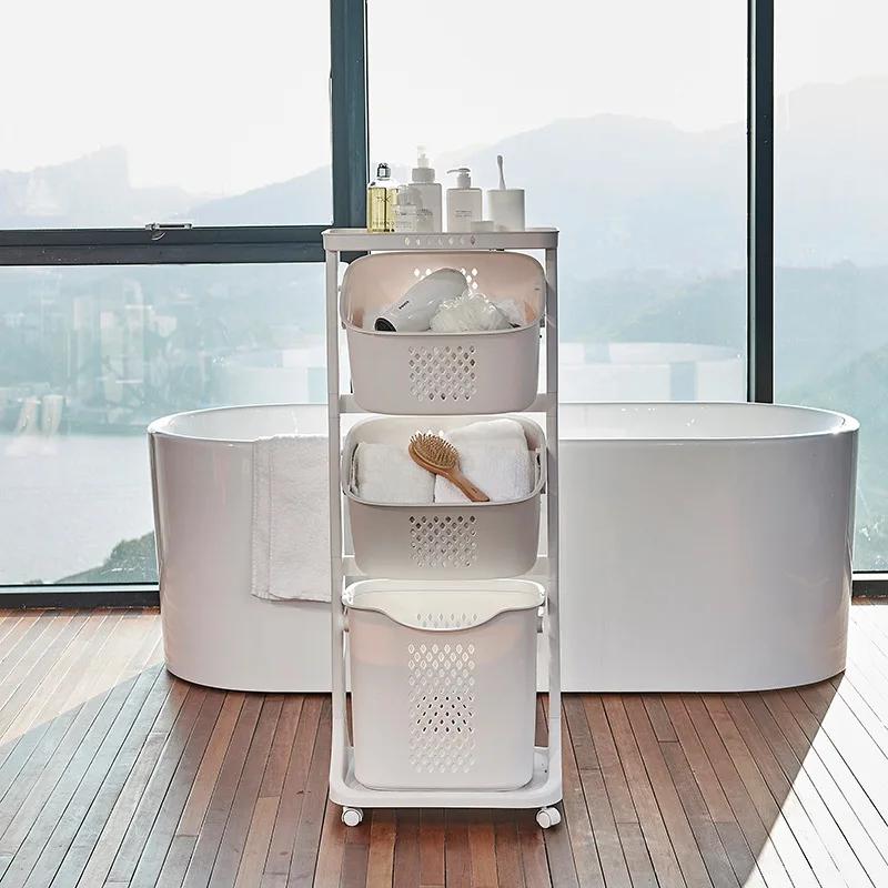 

Household Multifunctional Sorting and Storage Rack Dirty Clothes Basket Laundry Basket Plastic Large Mobile Storage Basket