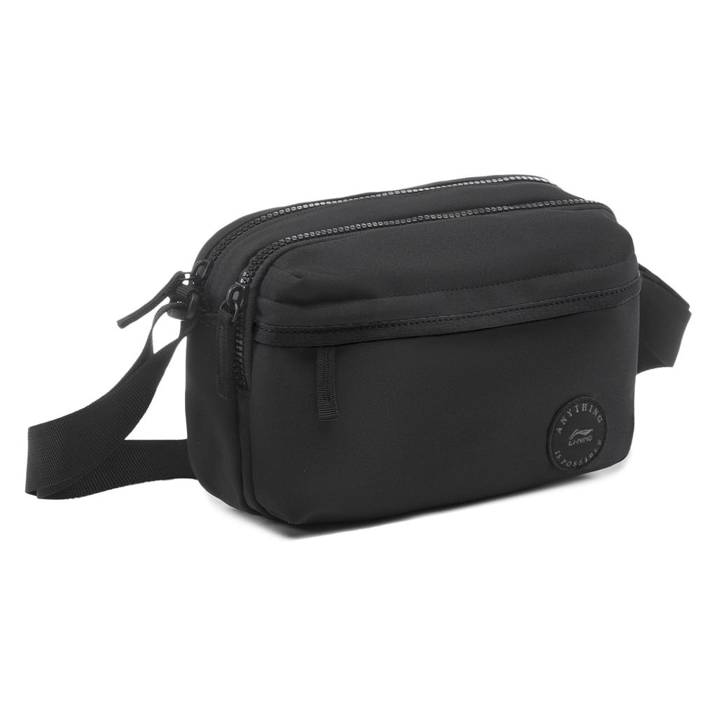 New LiNing Polyester Shoulder Bag, Crossbody Bag Unisex Black ABDU283-1
