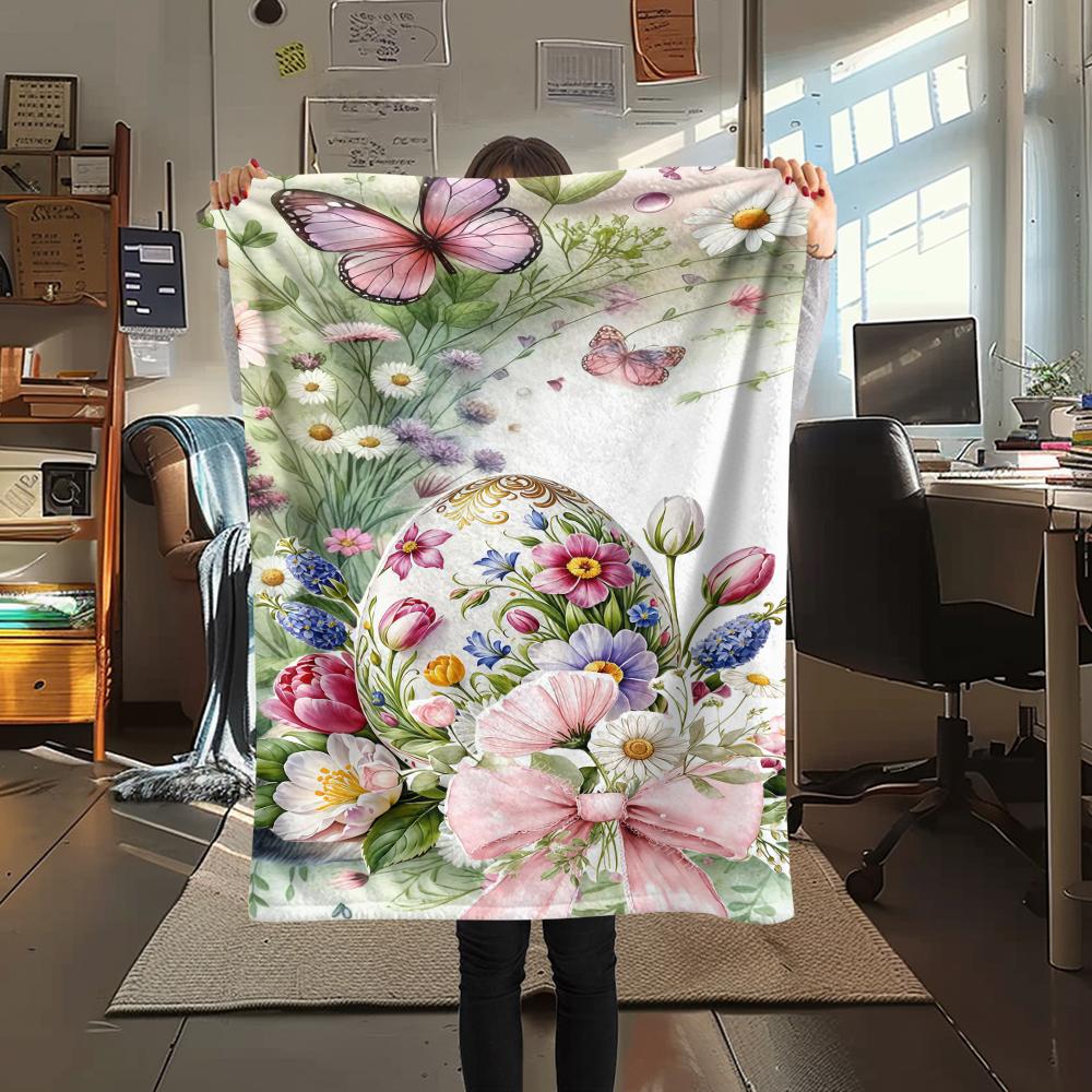 Easter egg Print Flannel Blanket,High quality Comfortable for All Seasons,Home Decor,Warmth and Comfort,Perfect for Christmas Gifts