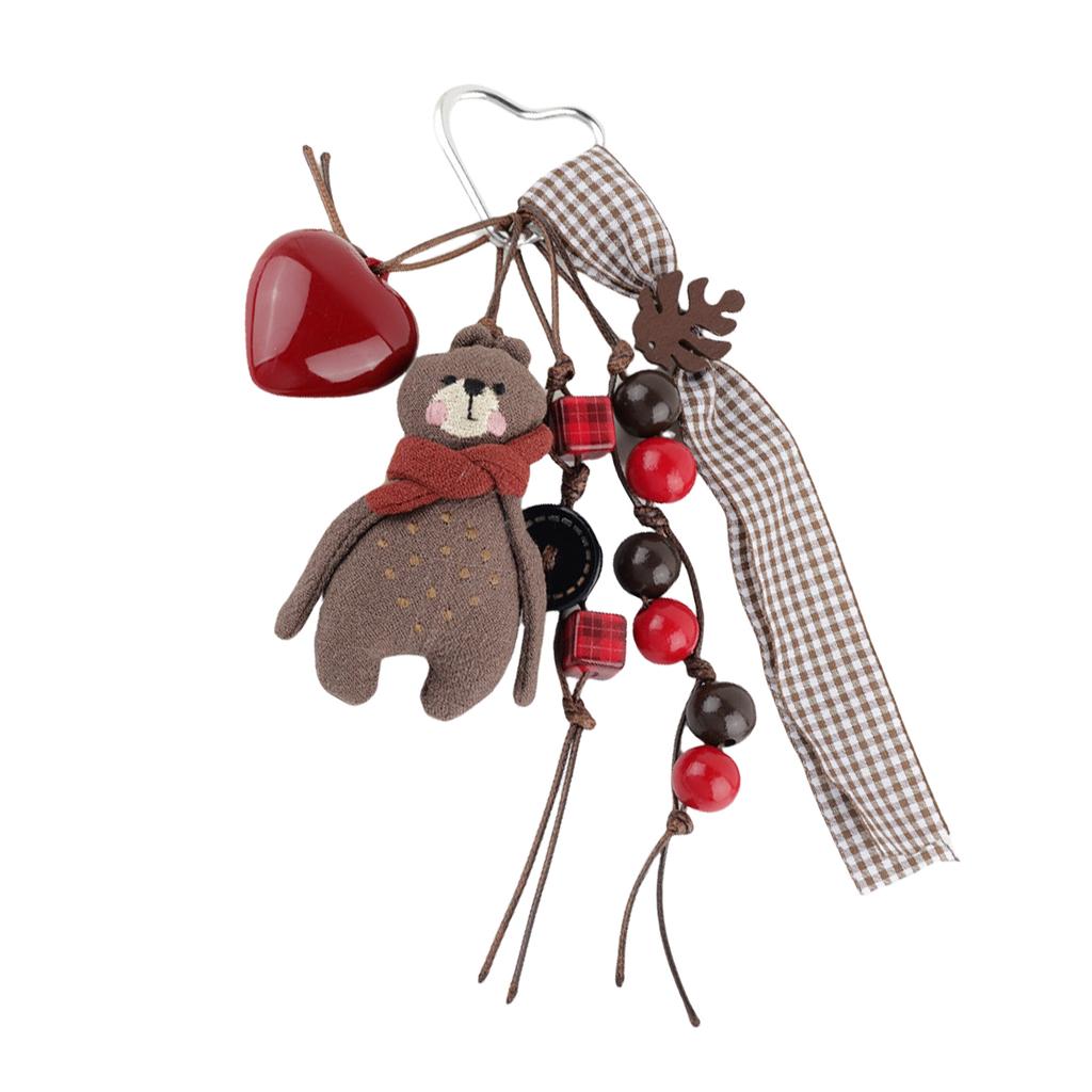 Portachiavi a forma di Orso in Tessuto Pratico Ciondolo per Borsa Accessorio Multifunzionale per Chiavi da Regalare per le Feste e le Occasioni Speciali