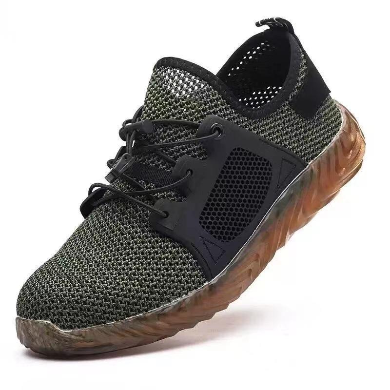 

Breathable , And ,puncture Labor Shoes, Steel Toe Cap Safety Flying Mesh Work Shoes 43 зелений