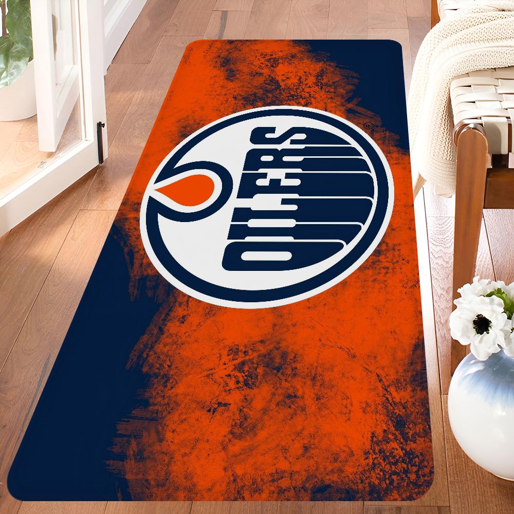 E-Edmonton O-Oilers Koupelnová rohožka Protiskluzová Absorbující vodu Dlouhá pruhovaná podložka Podložka do ložnice Vítejte Rohožka