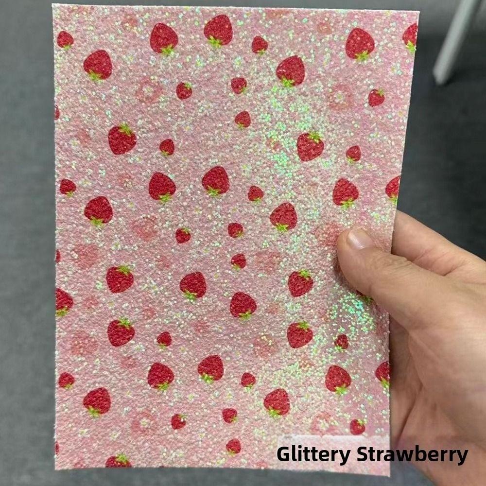 

5Pcs Fuse Beads Silver Glitter Baking Cloth Non Stick Heat Resistant Ironing Sheets Handmade Hobby 10x15cm-5Pcs Strawberry