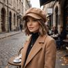 Solid Color Beret Hat Windproof Painter Caps Fashion Newsboy Hat  Autumn Winter