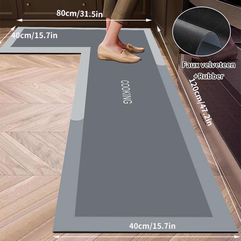 

L-образный диатомитовый коврик Кухонные коврики Нескользящий длинный ковер для кухни Гостиной Супервпитывающие напольные коврики Коврик для ног Домашний декор