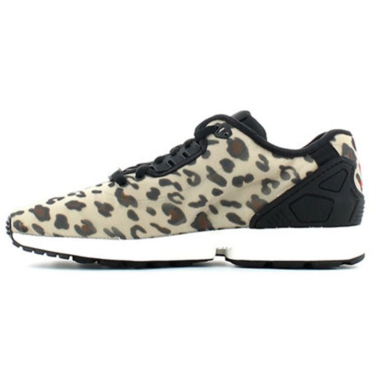 Adidas Originals ZX Flux Comfortable Leopard Print Leather Durable Breathable Supportive Low-Top Marathon Running Shoes Unisex Sneaker B23725
