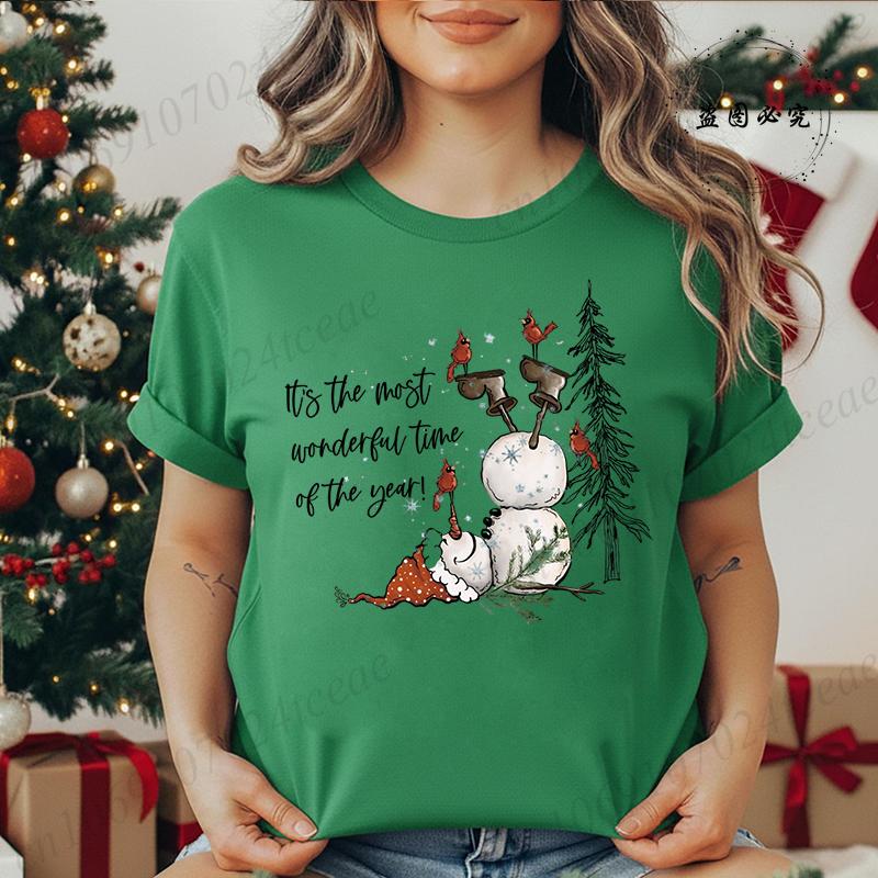 Women's Shirt It’s The Most Wonderful Time of The Year T Shirts Gingerbread Christmas Tee Festive Holiday Shirt Cookie Lover Top