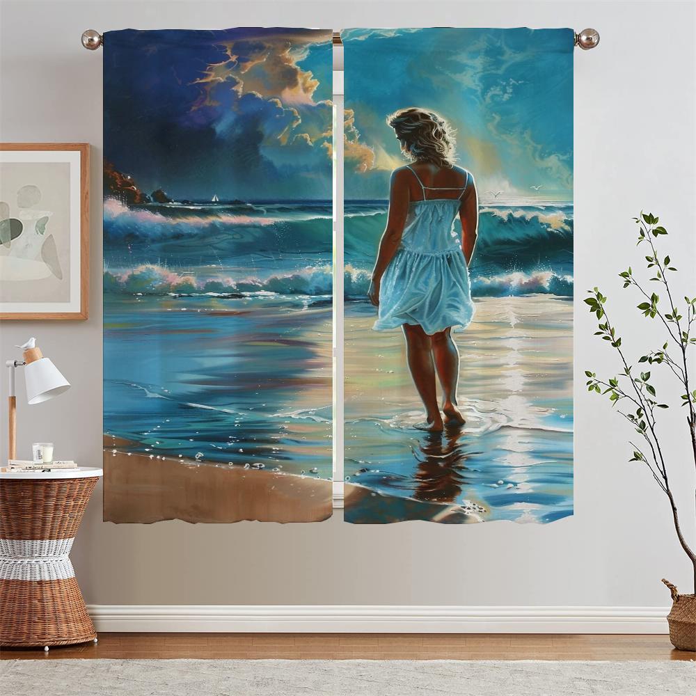 

Artist Jim Warren Kitchen Curtains in the Living Room Decoration Blackout Curtains Salon 2 Cheap Pieces Blind Curls Curtain Rods W50xH70cmx2pcs-CL