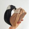 PROLY New Fashion Hairband For Women 5CM Wide Side Two Colors Patchwork Headband Casual Center Knot Headwear Hair Accessories