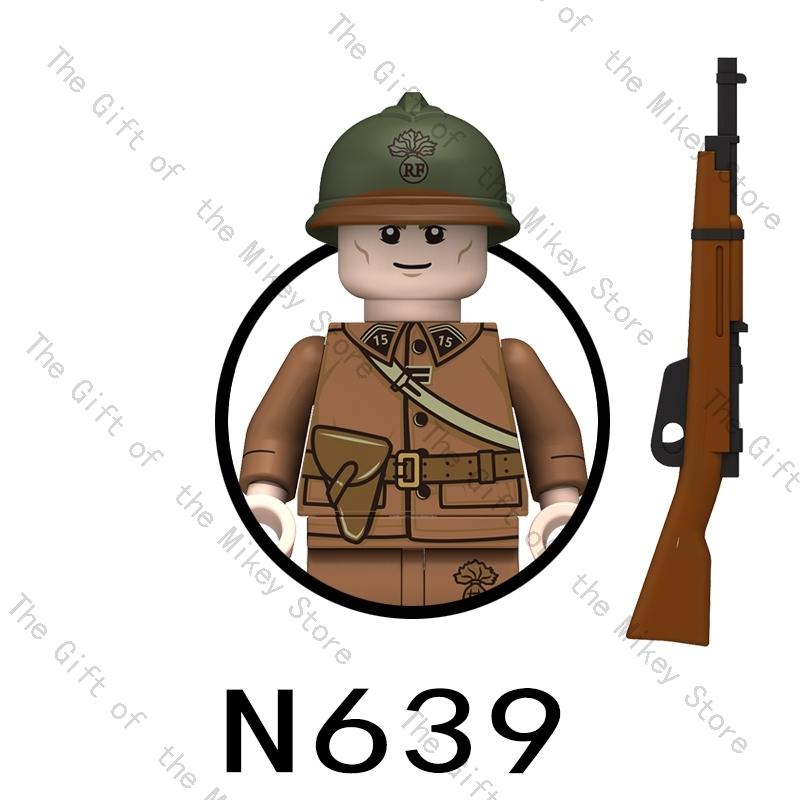 N637 N638 N639 N640 Soldato della Seconda Guerra Mondiale MOC Action Figure Spada Moc Modello Giocattoli con Mini Blocchi da Costruzione per Bambini Regalo