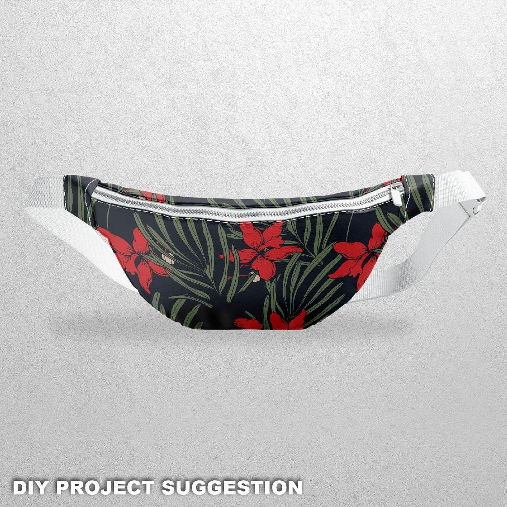 Outdoor Dekostoffe Oxford - Motiv Rote Blumen Auf Schwarzem I Dx229