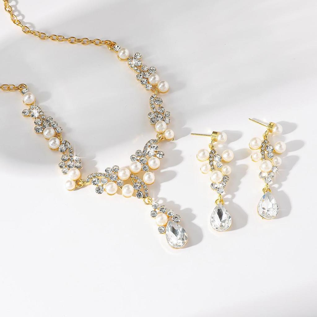 Bridal Rhinestone Necklace & Earrings Set for Weddings and Parties, 2025 Collection