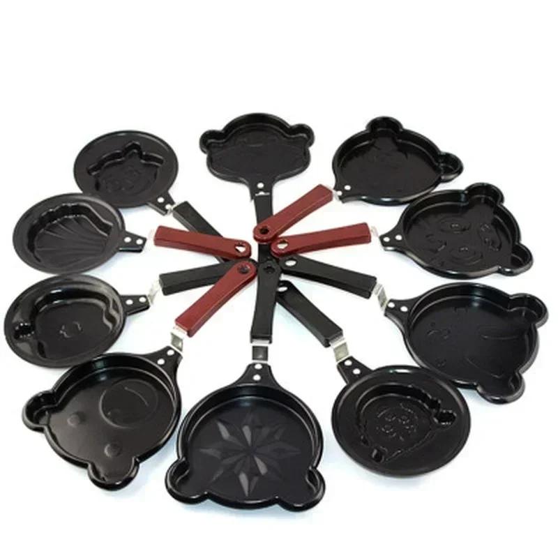 Mini Egg Fry Kitchen Supplies Breakfast Love Pan Pancake Pan Heart Omelette Pan Jarhead Without Pot Cover Cast Iron Black Items