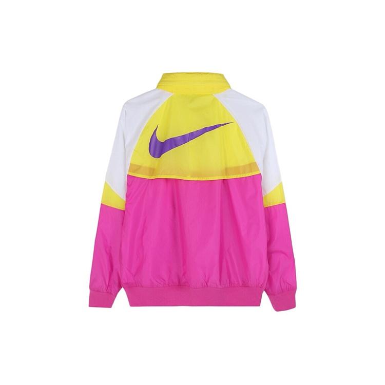 Nike Sports Windproof Colorblock Hooded Jacket Yellow Purple Yellowpurple Men's AR2210-623