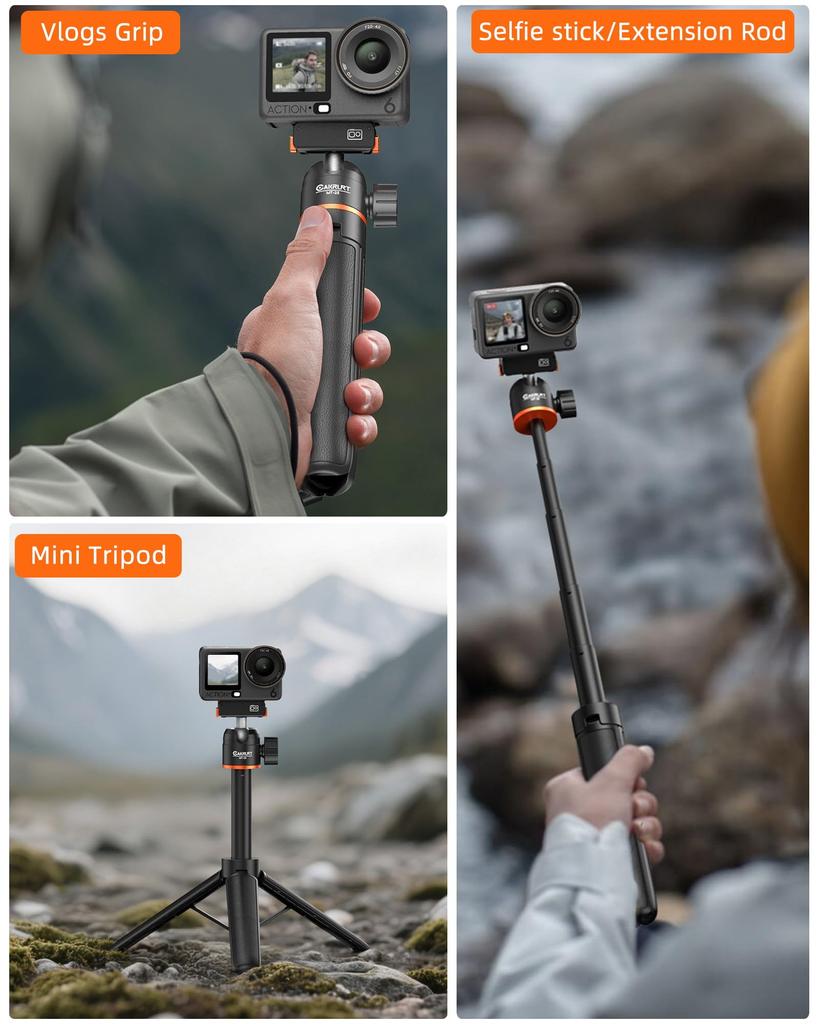 Mini for DJI Osmo Action Nano Magnetic Quick Telescopic Tabletop Tripod Tripod/Selfie Stick/Extension Rod/Monopod 6/Osmo - Release, 4-Section