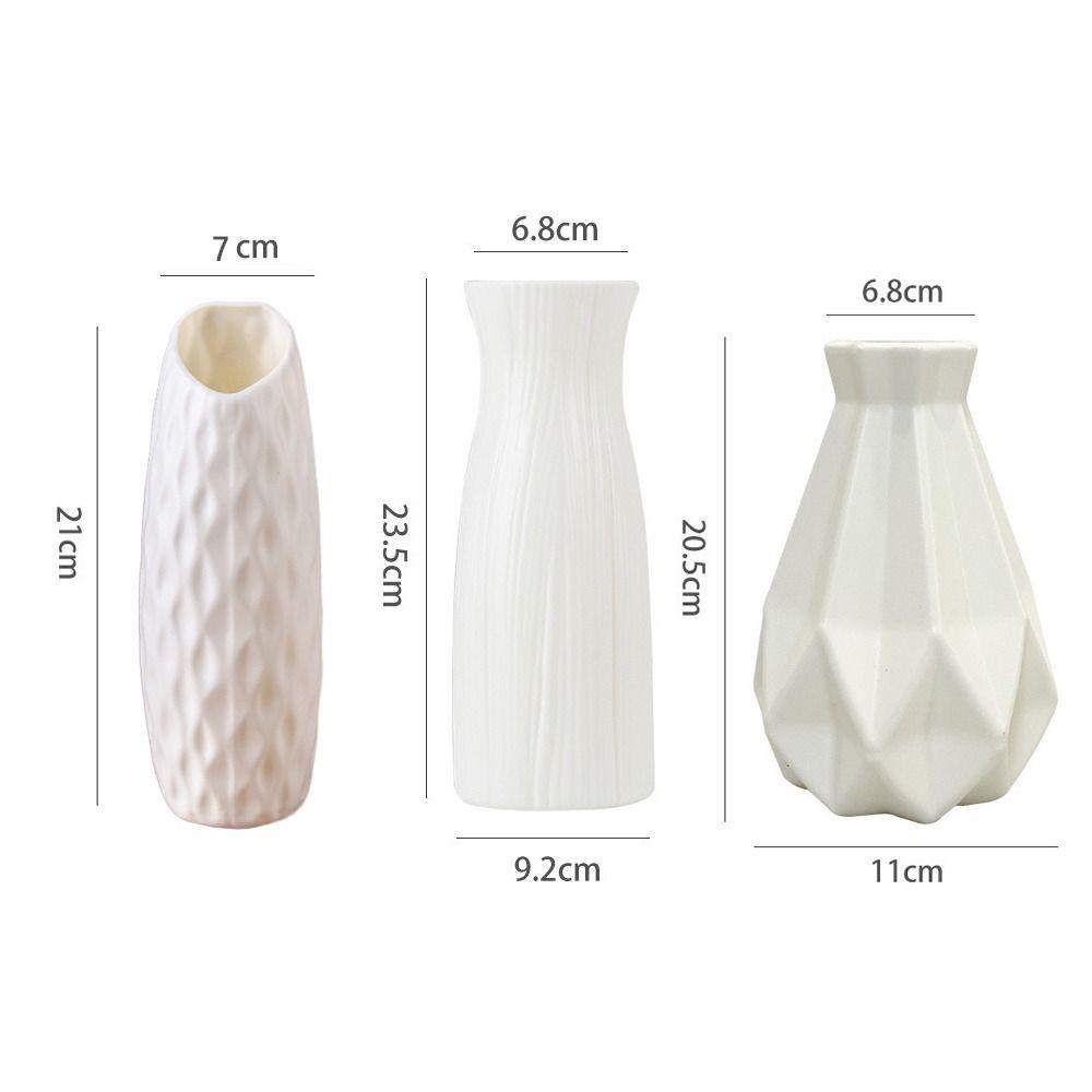 Plastic Nordic Style Vase Imitation Ceramic Desktop Ornament Flower Pot Decoration  Living Room